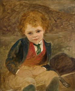 Studie eines Jungen, der in einer Schubkarre sitzt, 1890