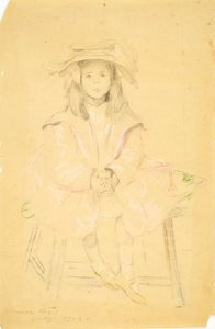 Ohne Titel (Sitzendes junges Mädchen) von Louise Cox
