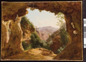 Eine Höhle in einer felsigen Landschaft