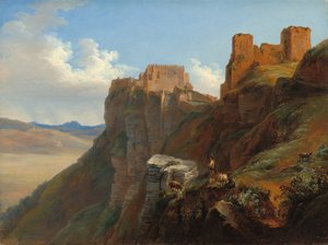 Ansicht des Castello di San Giuliano, in der Nähe von Trapani, Sizilien, ca. 1824-1826