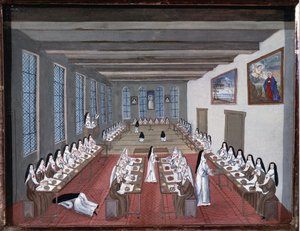Nonnen im Refektorium der Abtei von Port-Royal-des-Champs