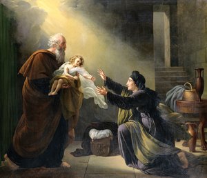 Elia erweckt den Sohn der Witwe von Sarepta zum Leben von Louise Marie Jeanne Hersent