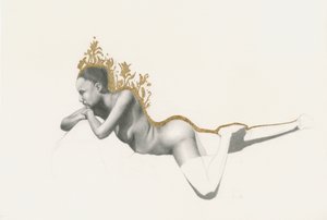 Nachdenkliche Goldfigur von Lourens Joubert