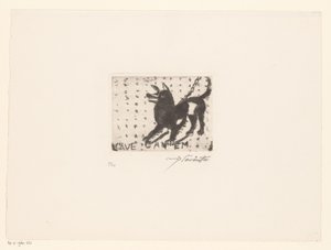 Belleneder Hund (Cave Canem) von Lovis Corinth (signed by artist)