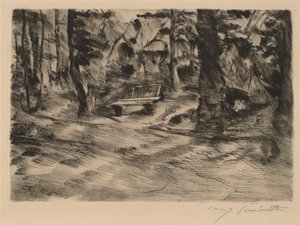 Bank im Walde II, 1917 von Lovis Corinth
