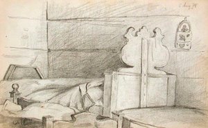 Schlafzimmer (recto), Satan (verso) von Lovis Corinth