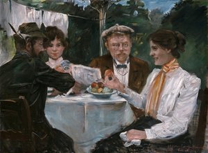 Frühstück in Max Halbes Garten