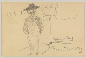 Lovis Corinth an Carl Strathmann: Postkarte, Poststempel 10. April 1903