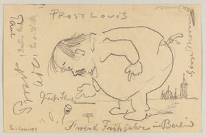 Lovis Corinth an Carl Strathmann: Postkarte, Poststempel 1. April 1908