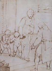 Die ersten Schritte des jungen Jesus von Luca Cambiaso