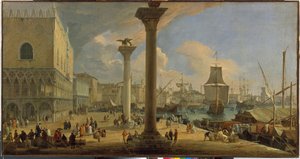 Der Molo und der Dogenpalast (Venedig, Italien)