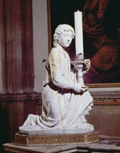 Engel, der eine Kerze hält (Detail) von Luca Della Robbia