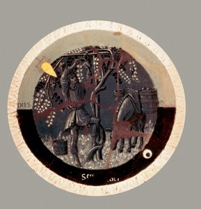 September: die Ernte, Terrakotta von Luca della Robbia