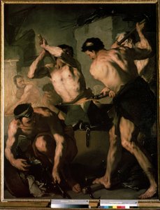 Die Schmiede des Vulkan von Luca Giordano