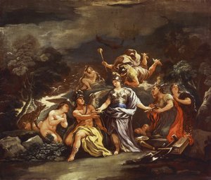 Minerva als Patronin der Künste und Wissenschaften