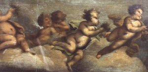 Putti beim Spielen (Detail) von Luca Giordano