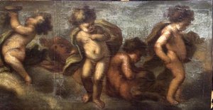Putti beim Spielen (Detail) von Luca Giordano