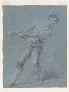 Junger Mann zieht ein Seil von Luca Giordano