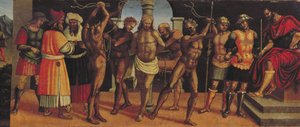 Die Geißelung: Predella des Altars der Dreifaltigkeit (Detail) von Luca Signorelli