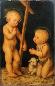 Das Christkind segnet den kleinen Johannes den Täufer