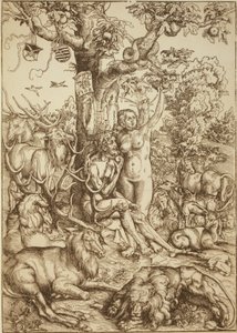 Adam und Eva im Paradies von Lucas Cranach the Elder