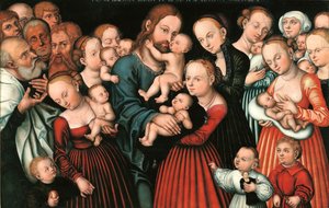 Christus segnet die Kinder von Lucas Cranach the Elder