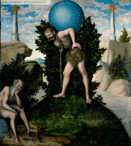 Herkules und Atlas von Lucas Cranach the Elder