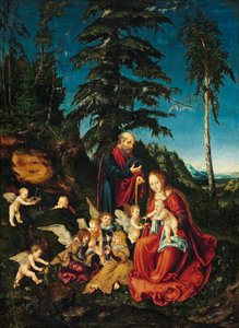 Ruhe auf der Flucht nach Ägypten von Lucas Cranach the Elder