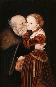 Ungleiches Paar / Der alte Narr von Lucas Cranach the Elder
