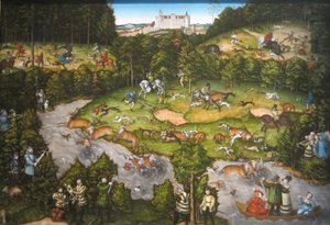 Jagd in der Nähe von Schloss Hartenfels von Lucas Cranach the Elder