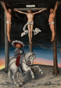 Kreuzigung mit dem gläubigen Hauptmann von Lucas Cranach the Elder