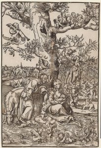 Ruhe auf der Flucht von Lucas Cranach the Elder