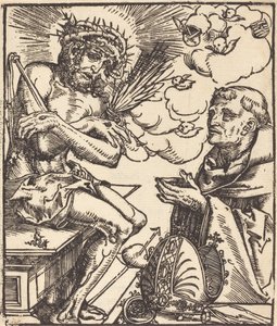 Heiliger Bernhard verehrt den Schmerzensmann von Lucas Cranach the Elder