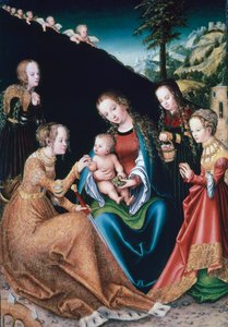 Die mystische Hochzeit der Heiligen Katharina, 1516-1518 von Lucas Cranach the Elder