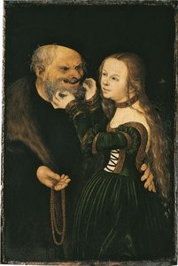 Das ungleiche Paar, ca. 1530 von Lucas Cranach the Elder