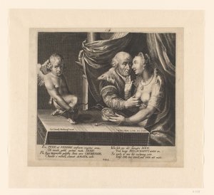 Ungleiches Liebespaar mit Cupido von Lucas Kilian