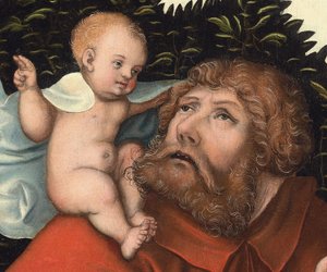 Heiliger Christophorus, der das Christuskind trägt (Detail)