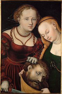 Judith mit dem Kopf des Holofernes und einer Dienerin von Lucas the Elder Cranach