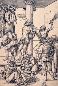 Die Geißelung Christi, von Lucas Cranach dem Älteren, Holzschnitt