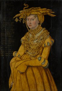 Porträt von Katharina von Mecklenburg, Herzogin von Sachsen (1487-1561) von Lucas the Elder Cranach