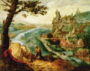 Der heilige Hieronymus in einer Landschaft