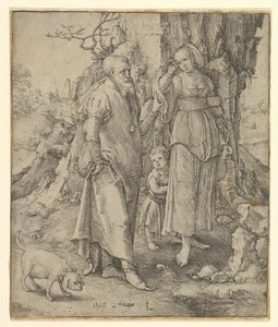 Abraham vertreibt Hagar, 1516 von Lucas van Leyden
