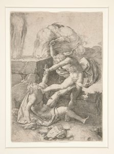 Kain tötet Abel, aus der Geschichte von Adam und Eva