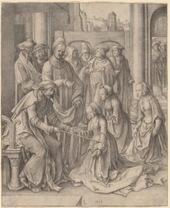 Esther vor Ahasverus von Lucas van Leyden