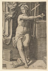 Glaube (Fides), aus der Serie Die sieben Tugenden von Lucas van Leyden