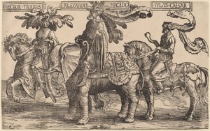 Hektor von Troja, Alexander von Makedonien, Julius Caesar von Lucas van Leyden