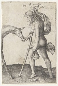 Junge Frau mit Hirschkuh von Lucas van Leyden
