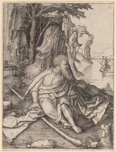 Heiliger Christophorus am Ufer eines Flusses