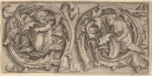 Triton und Sirene in Ranken