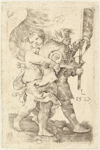 Zwei Jungen mit Helm und Standarte, 1527